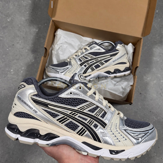 Asics Gel-Kayano 14 trainers in navy/grey