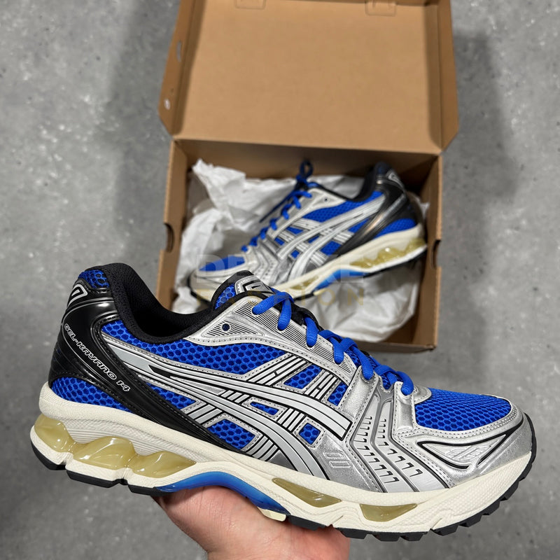 Asics Gel-Kayano 14 trainers in blue/silver