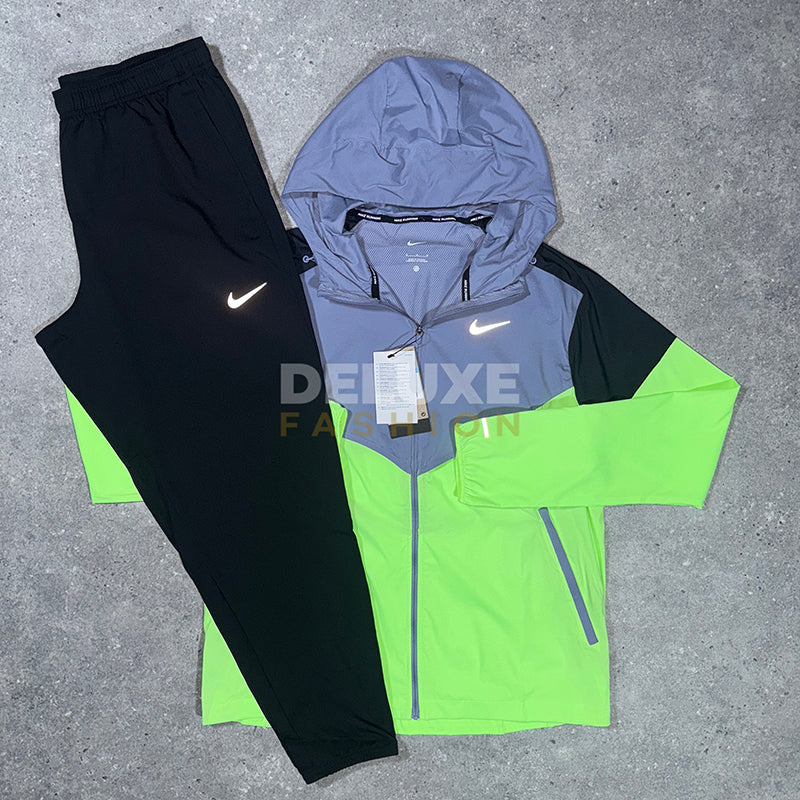 Nike UV Windrunner jacket in black/neon