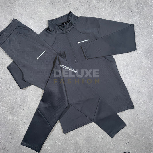 Monterrain Poly 1/4 Zip Tracksuit - Charcoal/Khaki