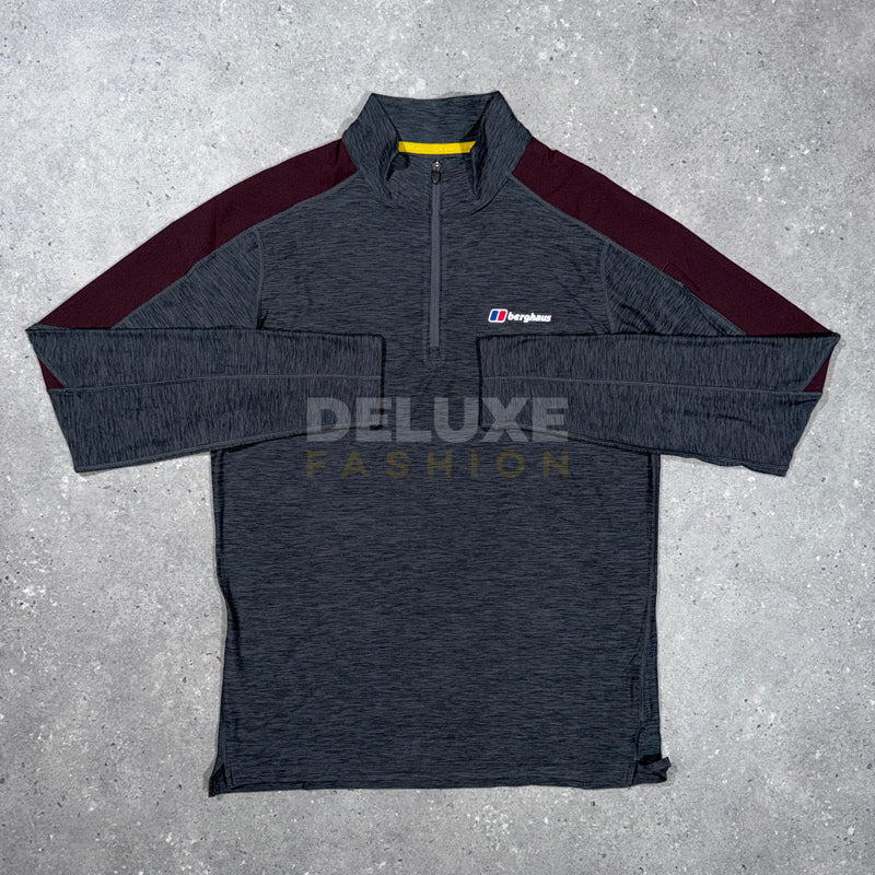 Berghaus Tech 1/4 Zip Tri Set - Grey/Burgundy