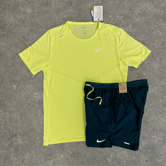 Nike tech flex set (yellow/teale)