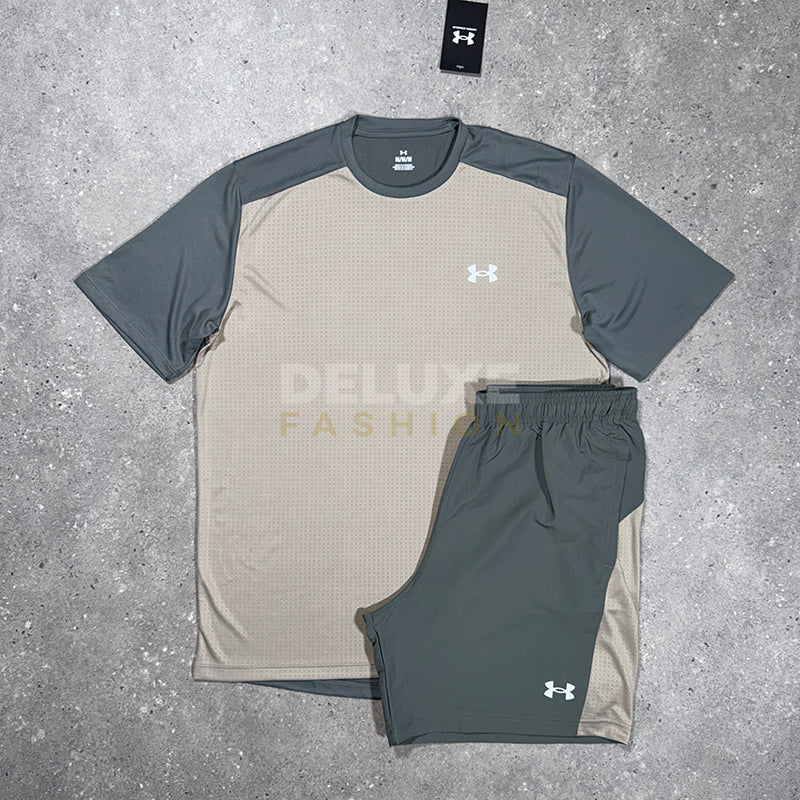 Under Armour Grid t-shirt set in grey