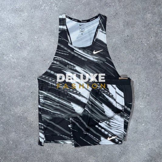 Nike print vest stride set (black/white)