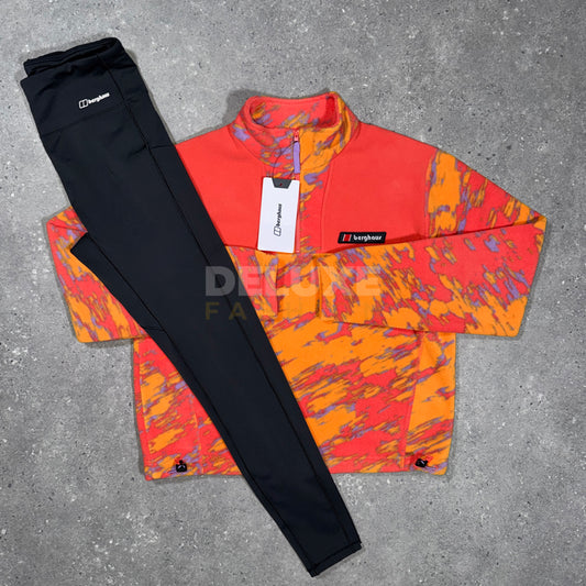Berghaus Women's Mountain 1/4 Zip Fleece Set - Orange/Black