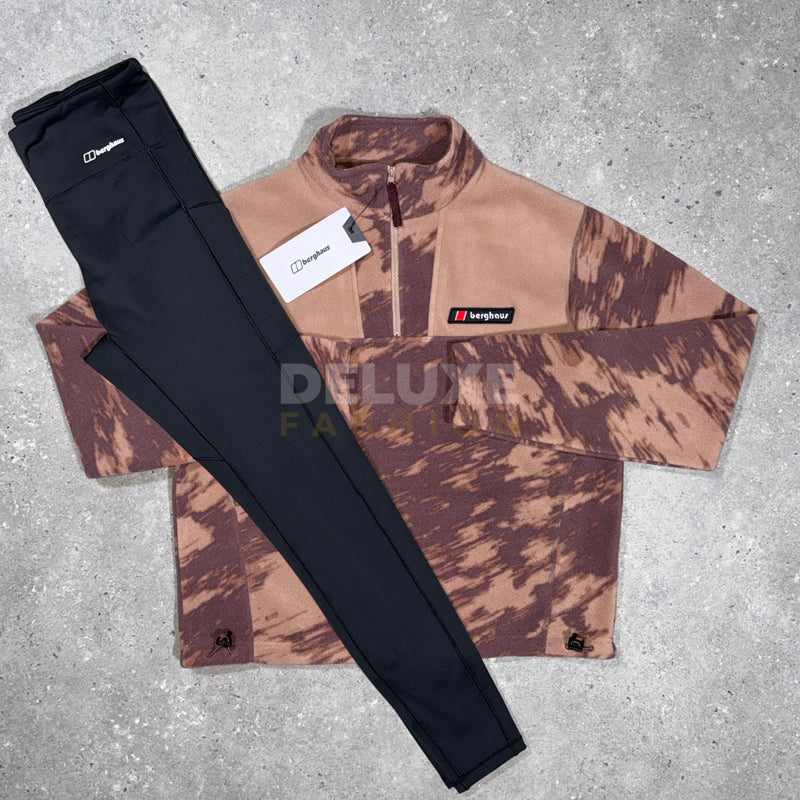 Berghaus Women's Mountain 1/4 Zip Fleece Set - Brown/Black
