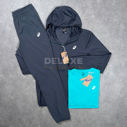 Asics Core Tracksuit Set – Grey/Aqua