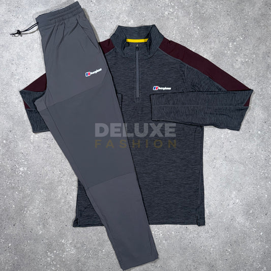 Berghaus Tech 1/4 Zip Set - Grey/Burgundy