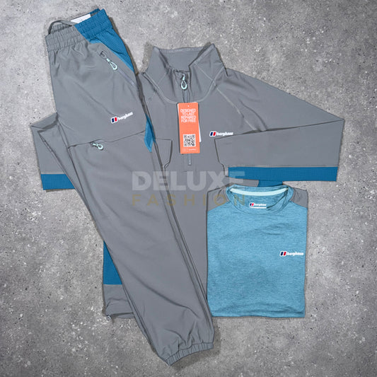Berghaus Wavertree 1/4 Zip Tri Set - Grey/Blue