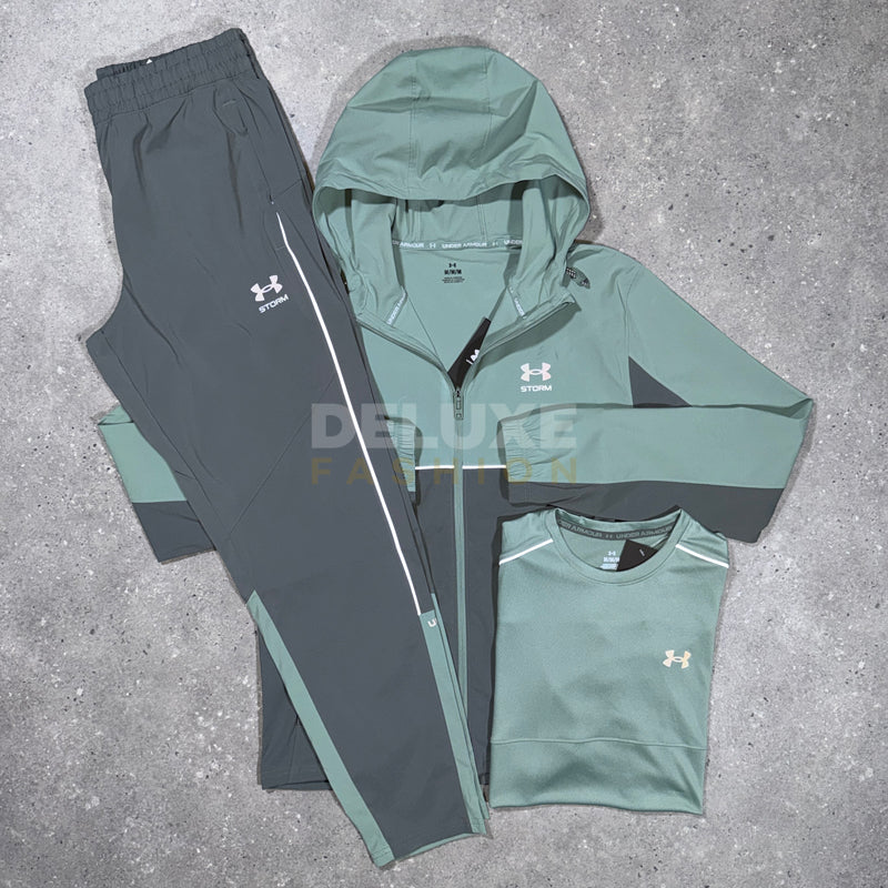 Under Armour Tech Storm Tracksuit Set – Mint/Grey
