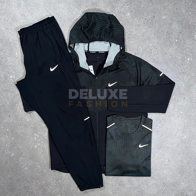 Nike rave tracksuit set (black/green)
