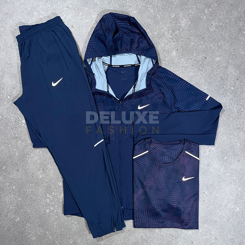 Nike Rave tracksuit set & shorts in blue/pink