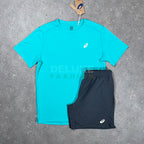 Asics Core t-shirt set in aqua