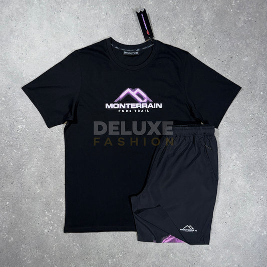 Monterrain Rise t-shirt set in black