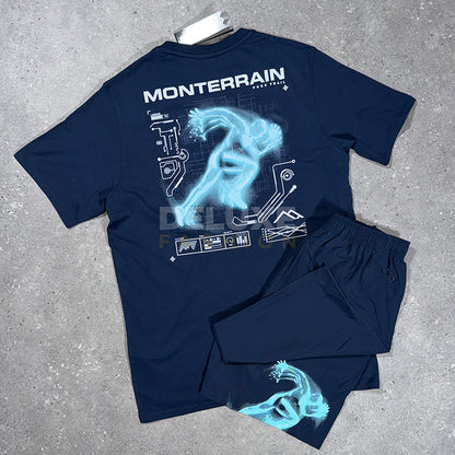 Monterrain Rise t-shirt set in blue – side view
