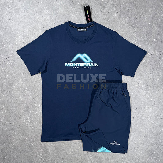 Monterrain Rise t-shirt set in blue