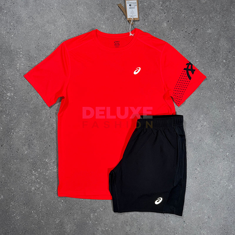 Asics Icon t-shirt set in red