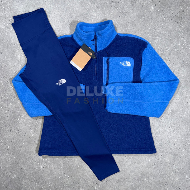 The North Face Women's 1/4 Zip Fleece Set - Blue