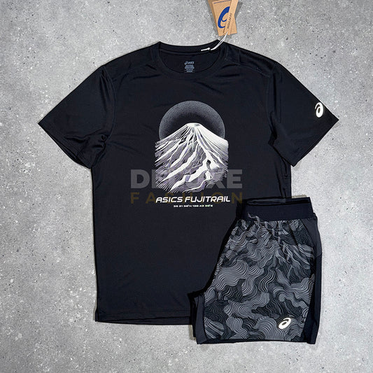 Asics Logo Short Sleeve Trail set in black