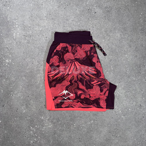 Asics Fuji Print shorts in pink – side view