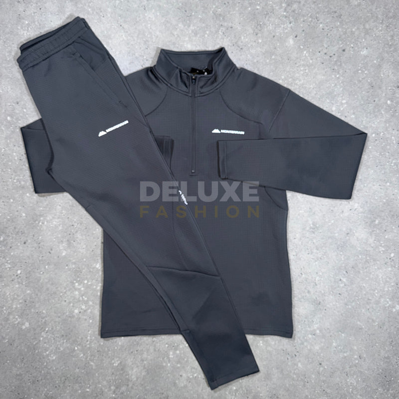 Monterrain Poly 1/4 Zip Tracksuit - Charcoal/Khaki